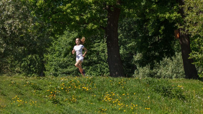 bieganie w lesie w letni dzień